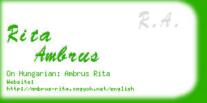 rita ambrus business card
